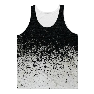 Black Paint Spots White Adult Tank Top - Mr.SWAGBEAST