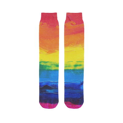 LGBT Pride Rainbow Paint Canvas Premium Tube Socks - Mr.SWAGBEAST