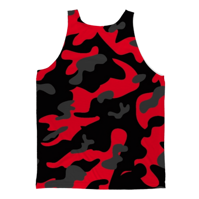 Red Black Grey Camo Adult Tank Top - Mr.SWAGBEAST