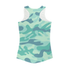 Teal Green Baja Camo Women Performance Tank Top - Mr.SWAGBEAST