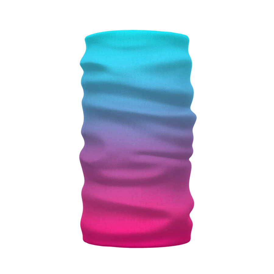 Teal Blue Faded to Hot Pink Neck Warmer Morf Scarf - Mr.SWAGBEAST