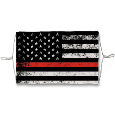 Firefighters Red Stripe Flag Firefighter Red Lives Matter Face Mask - Mr.SWAGBEAST