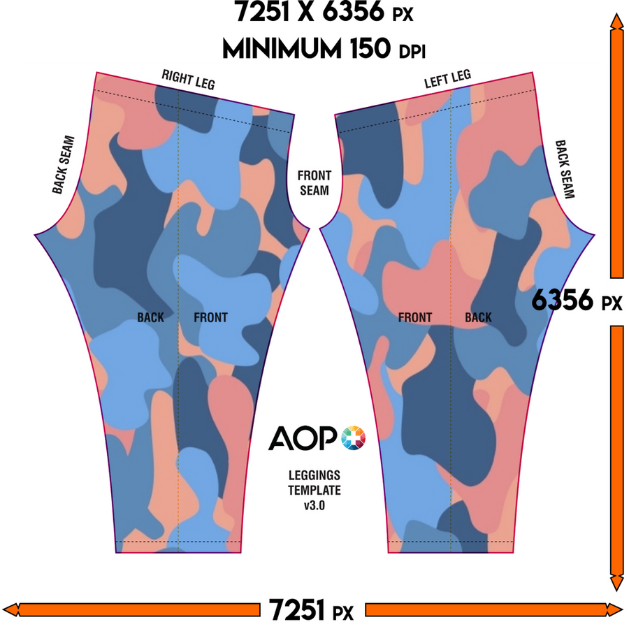 Blue Orange Camo Leggings - Mr.SWAGBEAST