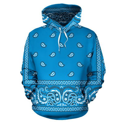 Carolina Light Blue Bandana Hoodie - Mr.SWAGBEAST