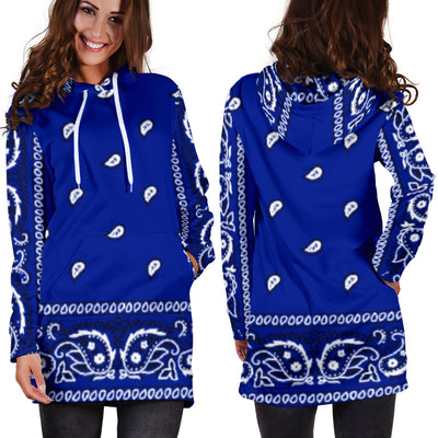 Crip Cuz Blue Bandana Hoodie Dress - Mr.SWAGBEAST