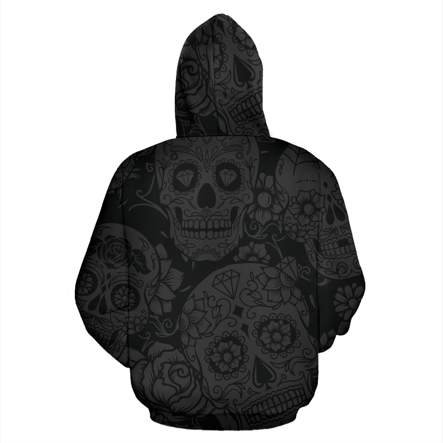 Dark Sugar Skull Hoodie - Mr.SWAGBEAST
