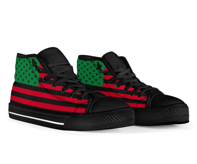 BLM Afro American Flag High Top Sneakers - Mr.SWAGBEAST