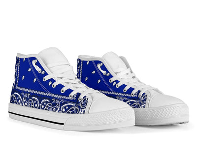 Crip Blue Bandana C Walk High Top Sneakers - Mr.SWAGBEAST