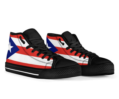 Puerto Rico Flag High Top Sneaker Shoes with Black Soles - Mr.SWAGBEAST