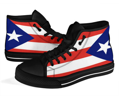 Puerto Rico Flag High Top Sneaker Shoes with Black Soles - Mr.SWAGBEAST