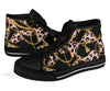 Pink Designer Cheetah High Top Sneaker Custom Shoes with Black Sole - Mr.SWAGBEAST