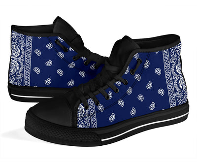 Blue Bandana Crip Cuzz High Top Sneakers - Mr.SWAGBEAST