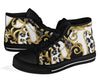 Designer Cheetah Design High Top Sneaker Custom Shoes with Black Sole - Mr.SWAGBEAST