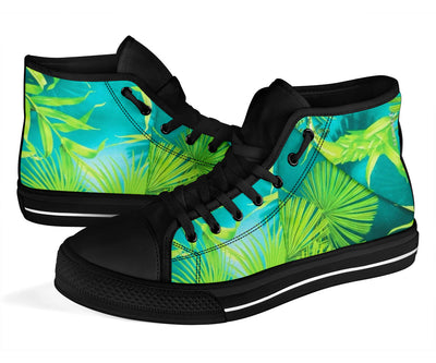 Aqua Blue and Green Palms High Top Chuck Sneakers - Mr.SWAGBEAST