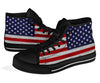 American Wooden Texture Flag High Top Sneakers Custom Shoes with Black Soles - Mr.SWAGBEAST