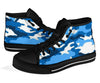 Snow Cap Blue White Camo High Top Sneakers Custom Shoes with Black Soles - Mr.SWAGBEAST