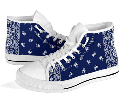 Crip Blue Bandana High Top White Sole Chuck Sneakers - Mr.SWAGBEAST