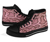 Pink Viper Snake Skin Print High Top Sneakers Custom Shoes with Black Soles - Mr.SWAGBEAST