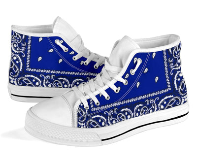 Crip Blue Bandana C Walk High Top Sneakers - Mr.SWAGBEAST