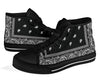 Black Bandana High Top Sneakers Custom Shoes with Black Soles - Mr.SWAGBEAST
