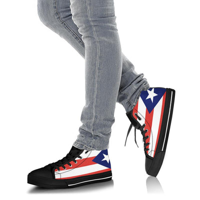 Puerto Rico Flag High Top Sneaker Shoes with Black Soles - Mr.SWAGBEAST