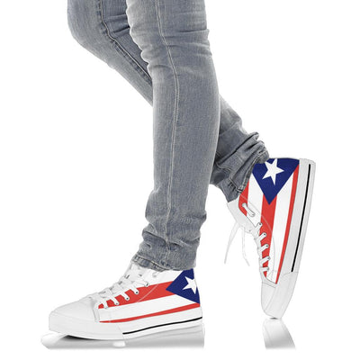 Puerto Rico Flag High Top Custom Sneaker Shoes with White Soles - Mr.SWAGBEAST