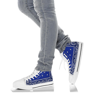 Crip Blue Bandana C Walk High Top Sneakers - Mr.SWAGBEAST