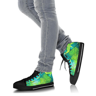 Aqua Blue and Green Palms High Top Chuck Sneakers - Mr.SWAGBEAST