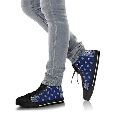 Blue Bandana Crip Cuzz High Top Sneakers - Mr.SWAGBEAST