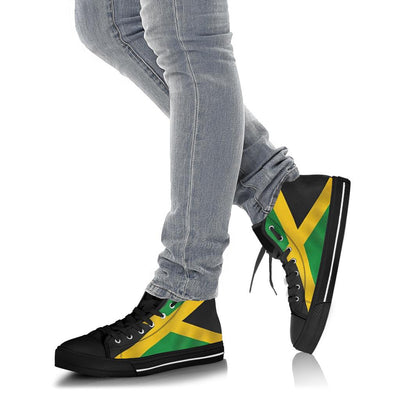 Jamaican Flag High Top Sneakers Custom Shoes with Black Soles - Mr.SWAGBEAST