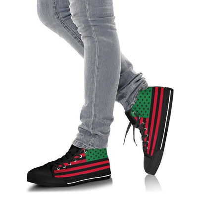 BLM Afro American Flag High Top Sneakers - Mr.SWAGBEAST