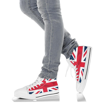 Great Britain Flag High Top Sneaker Custom Shoes with White Soles - Mr.SWAGBEAST