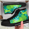 Aqua Blue and Green Palms High Top Chuck Sneakers - Mr.SWAGBEAST