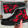 Red Black Camo High Top Sneakers Custom Shoes with Black Soles - Mr.SWAGBEAST