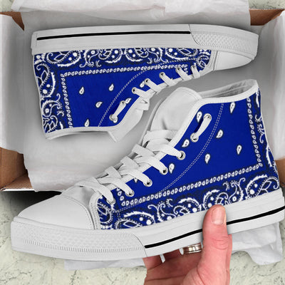 Crip Blue Bandana C Walk High Top Sneakers - Mr.SWAGBEAST