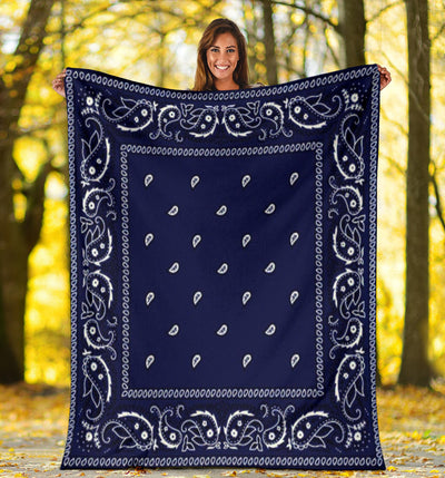 Crip Cuz Blue Bandana Premium Blanket - Mr.SWAGBEAST