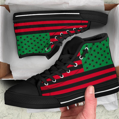 BLM Afro American Flag High Top Sneakers - Mr.SWAGBEAST