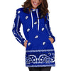 Crip Cuz Blue Bandana Hoodie Dress - Mr.SWAGBEAST