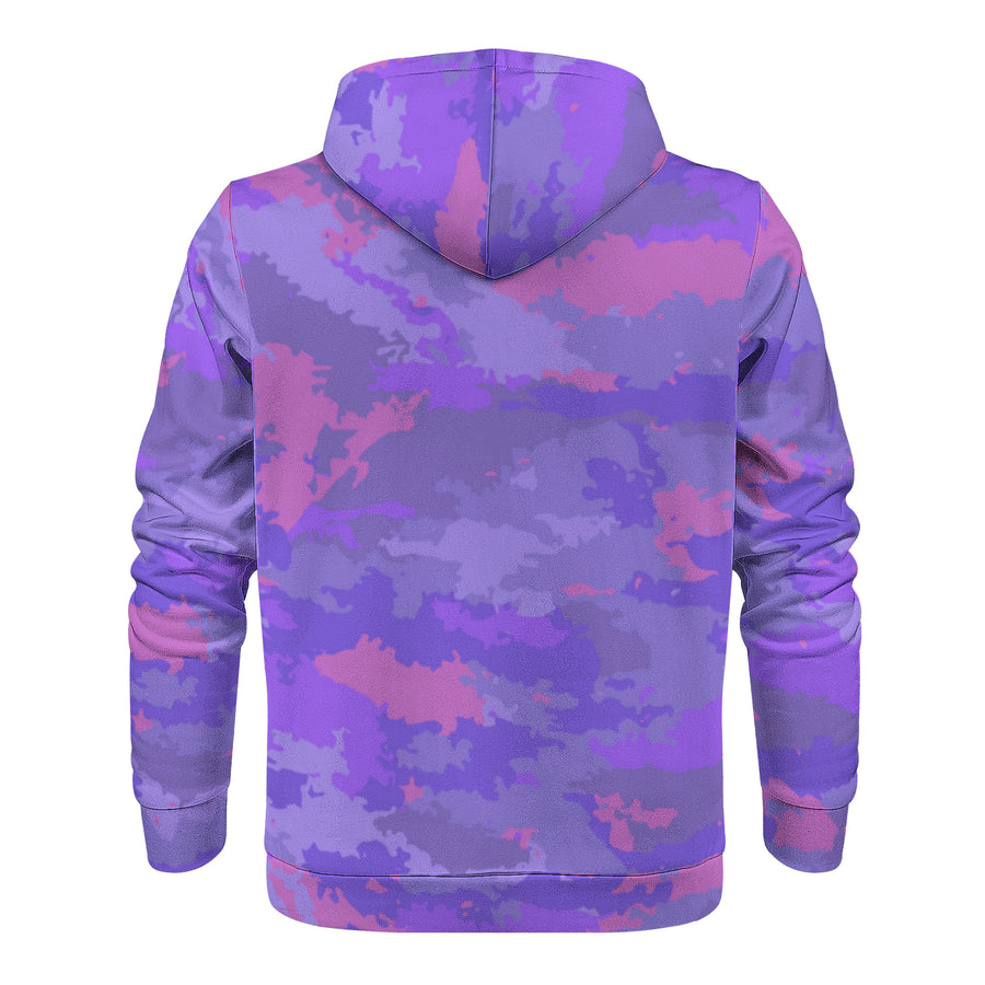 Purple Pink Pastel Camo Pattern Men's/Unisex Premium Pullover Adult Hoodie - Mr.SWAGBEAST