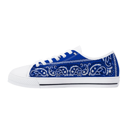 Crip Walk Crip Blue Bandana Low-Top Chuck Sneakers - Mr.SWAGBEAST