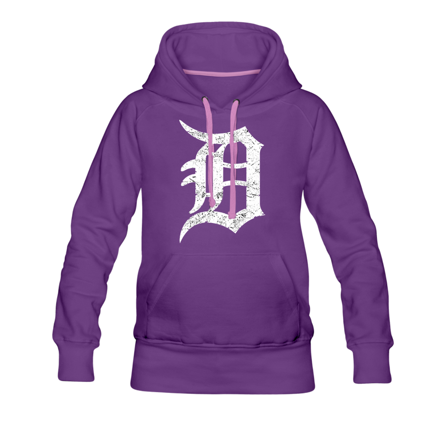 Motor City Detroit Letter D Women's Premium Hoodie - Mr.SWAGBEAST