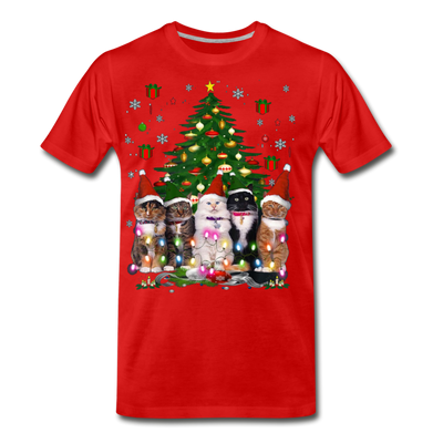 Cat Lovers Christmas Tree Premium Men/Unisex Premium T-shirt - Mr.SWAGBEAST