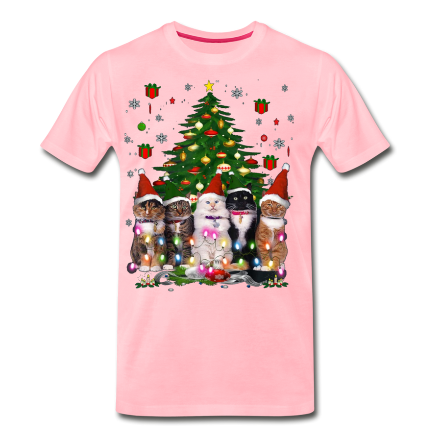 Cat Lovers Christmas Tree Premium Men/Unisex Premium T-shirt - Mr.SWAGBEAST