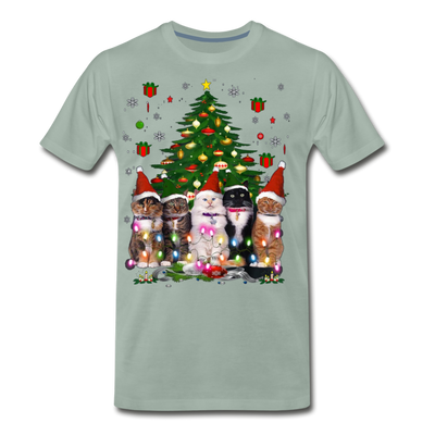 Cat Lovers Christmas Tree Premium Men/Unisex Premium T-shirt - Mr.SWAGBEAST
