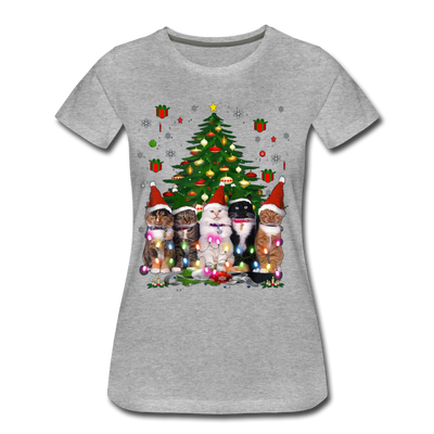 Cat Lover Christmas Tree Funny Christmas Women’s Premium T-shirt - Mr.SWAGBEAST
