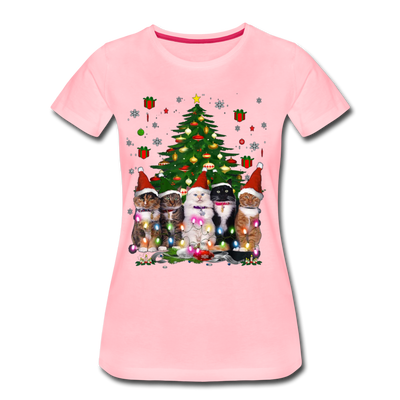 Cat Lover Christmas Tree Funny Christmas Women’s Premium T-shirt - Mr.SWAGBEAST