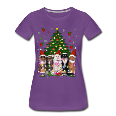 Cat Lover Christmas Tree Funny Christmas Women’s Premium T-shirt - Mr.SWAGBEAST