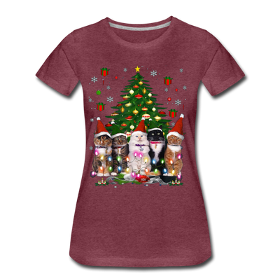 Cat Lover Christmas Tree Funny Christmas Women’s Premium T-shirt - Mr.SWAGBEAST