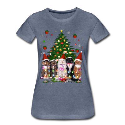 Cat Lover Christmas Tree Funny Christmas Women’s Premium T-shirt - Mr.SWAGBEAST