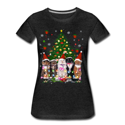 Cat Lover Christmas Tree Funny Christmas Women’s Premium T-shirt - Mr.SWAGBEAST